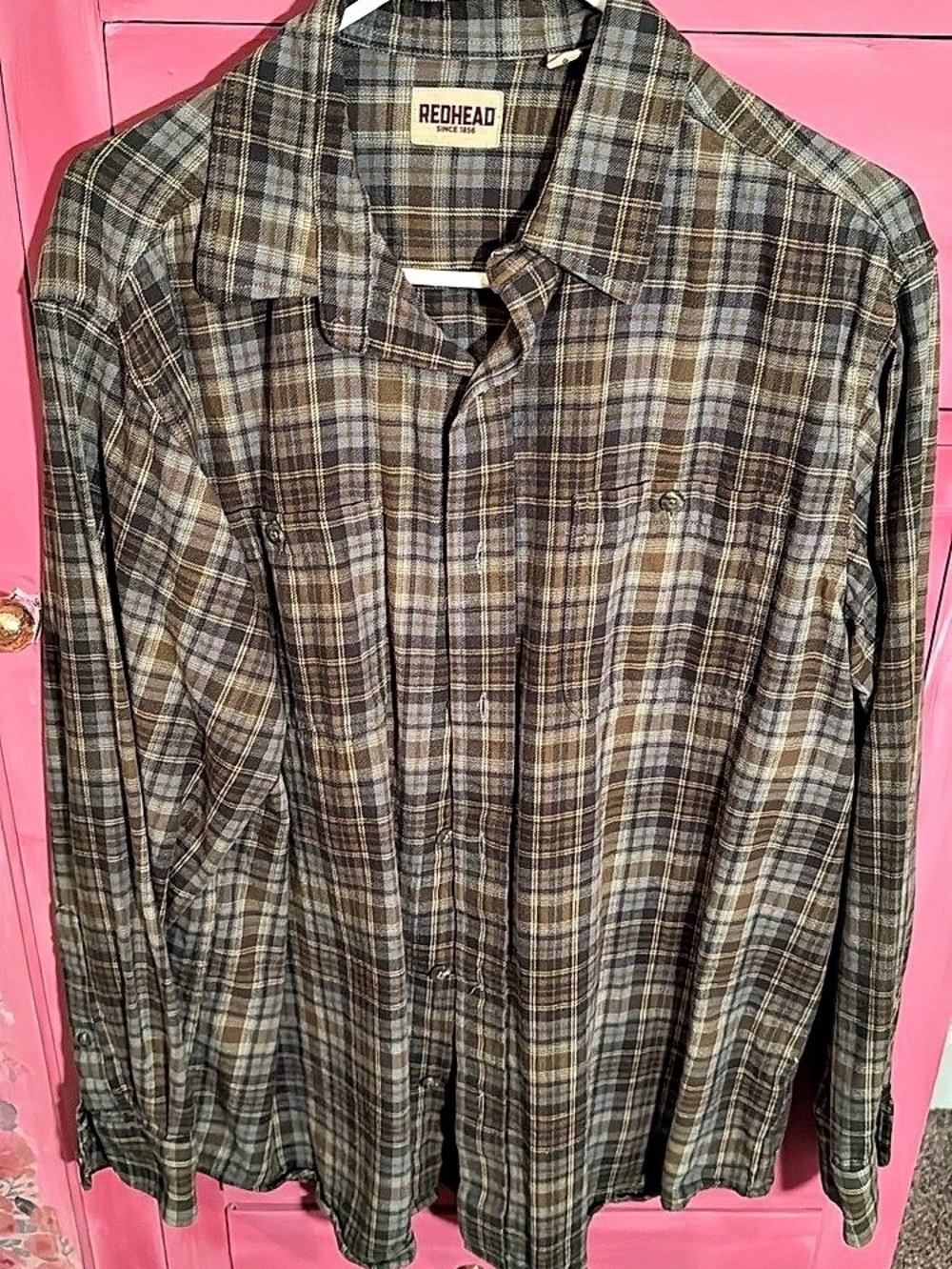 Dimehead Men's Plaid Button Down Shirt